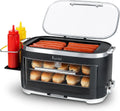 Broodrooster, Houdt 8 hotdogs & 8 broodjes, Kusini Hotdog Roller Grill & Broodrooster Oven, warm houden Optie & Kruiderij Houder, Keuken Apparaat