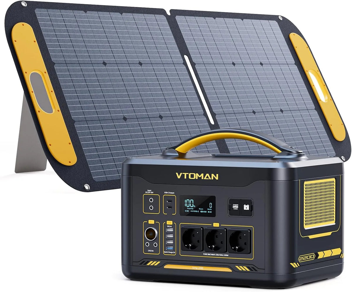 Draagbaar powerstation, Jump 2200, Zonnepanee-2200 W/1548Wh, 110 W, 100 W, 3096Wh, LiFePO4-batterij