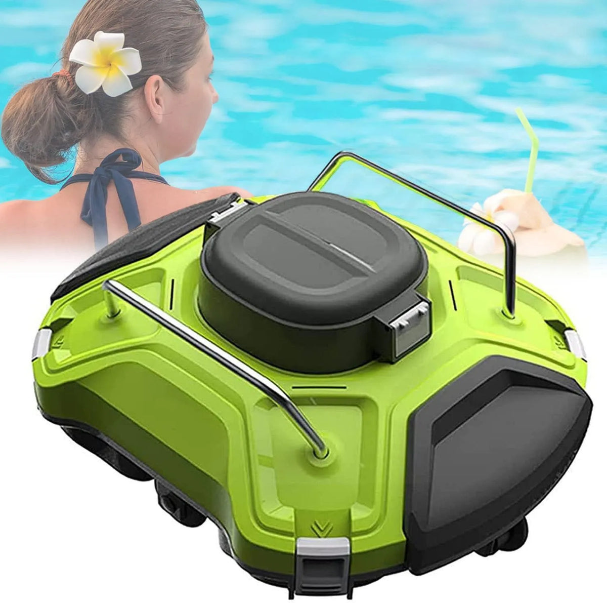 Zwembadrobot, Slimme Navigatie En Bovenste Laadfilter, Zwembadreiniger Wandklimmen Onder Waterreiniger Met Slimme Navigatie