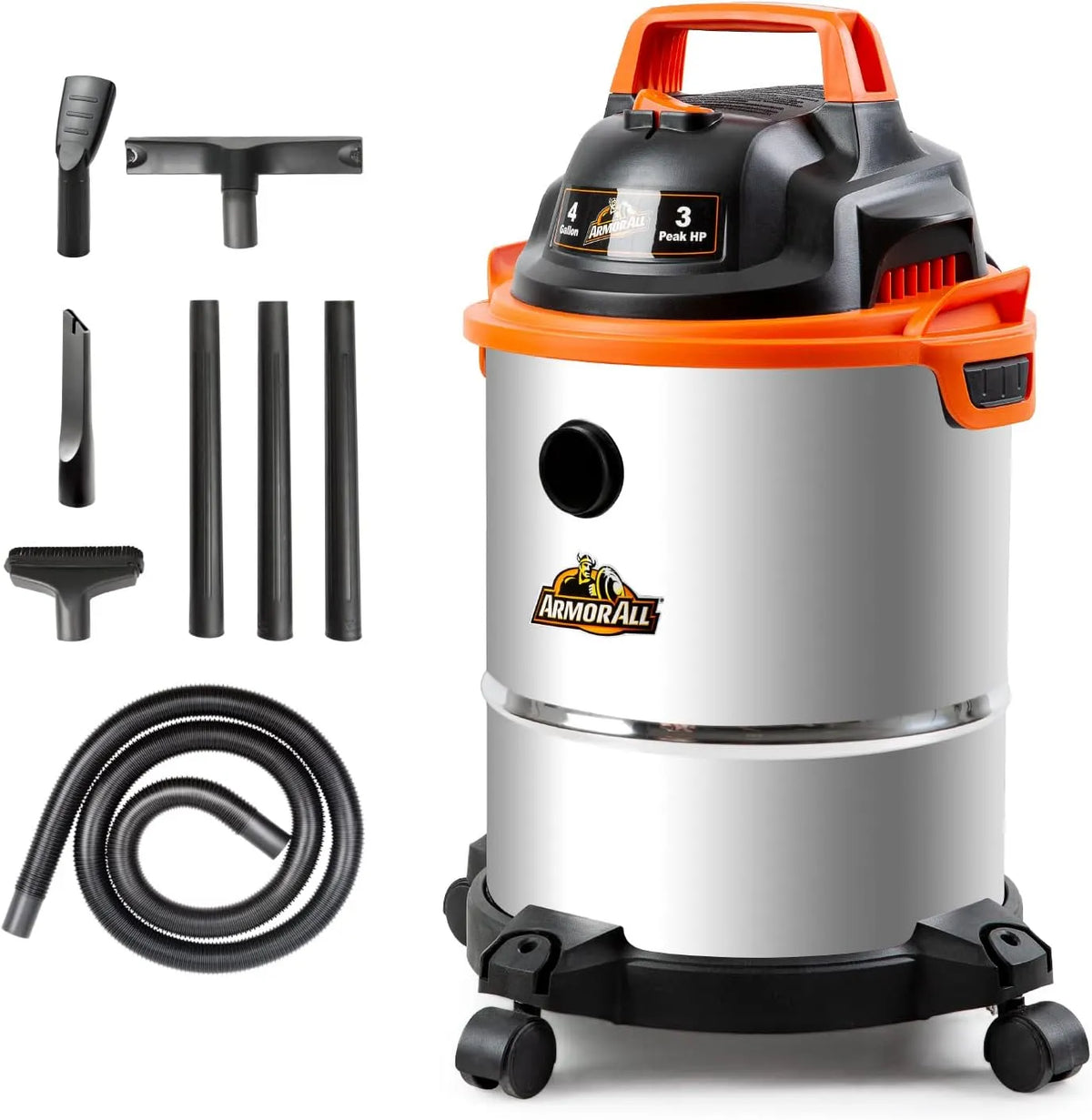 Stofzuiger, RVS, 1,8 l en 3 punten, oranje, Armor All VO408S 0901 Nat- en droogauto