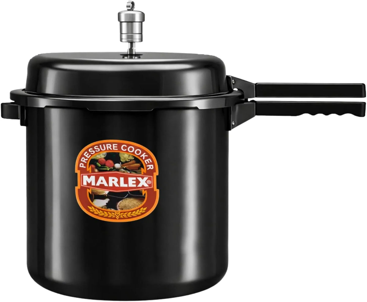Snelkookpan, zwart 13,5 liter, Marlex Regular Premium buitendeksel hard geanodiseerd, aluminium snelkookpan