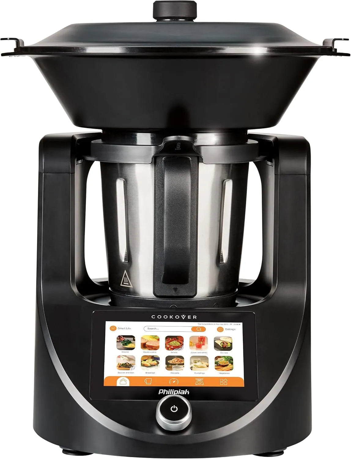 Keukenmachine, universele keukenmachine met wifi en weegschaal, lcd-display met touch-toetsen, Cookover-keukenmachine met kookfunctie