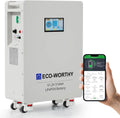 ECO-WORTHY LiFePO4 accu 48 V 314 Ah 16,1 kWh stroomopslag en stroomonderbrekers 200A PACE BMS RS485/CAN/RS232 voor noodstroomvoorziening thuis