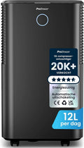 Luchtontvochtiger met 12 L, 38 dB, digitaal display, waterreservoir, geluidsarme werking, slaapstand, 24-Uurs Timer en zwart