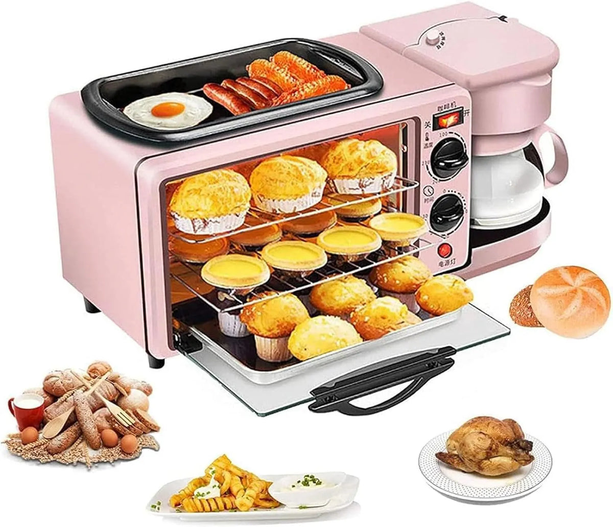 Espressomachine, 9L bakoppervlak met grote capaciteit en koffiezetapparaat, 100-230° temperatuurregeling en 30 minuten timer