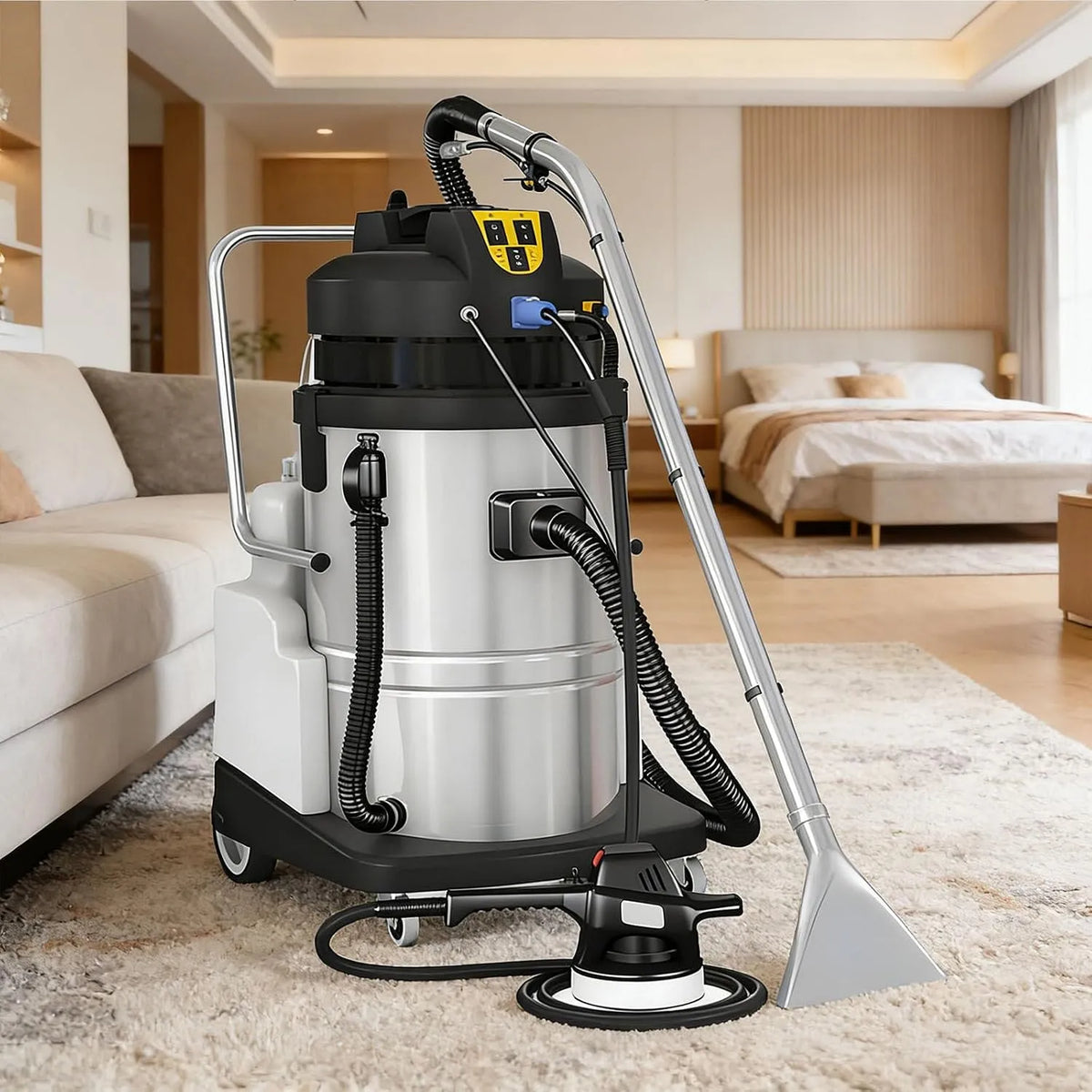 Reiniger met 40L, 1034 W, 20L, 30L, waterreservoir, ontvochtigingsfunctie, RVS en complete onderhoudsset