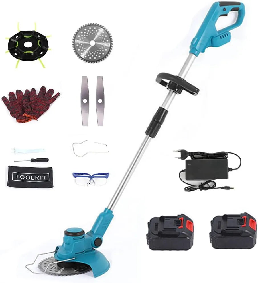 Grasmaaier met 24v, 3-in-1, RVS en blauw, 10800rpm Hoge Snelheid Onkruidsnijder